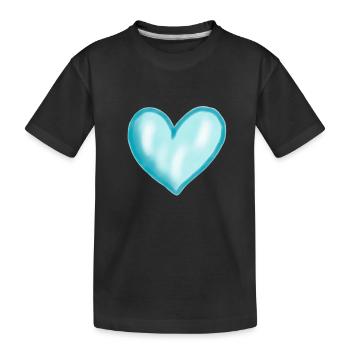 Coeur bleu lumière bleu idée cadeau amour amoureux - T-shirt bio Premium Enfant - noir - Devant
