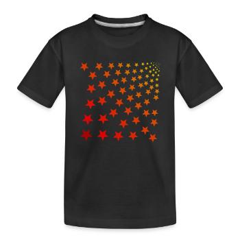 Sterne rot orange gelb GEschenkidee - Kinder Premium Bio T-Shirt - Schwarz - Vorne