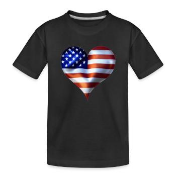 USA Geschenkidee Amerika Flagge - Kinder Premium Bio T-Shirt - Schwarz - Vorne