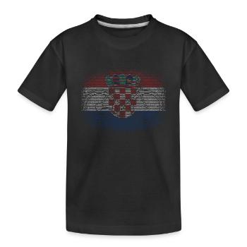 Kroatien Flagge Adria Zagreb Kroatische Fahne Bike - Kinder Premium Bio T-Shirt - Schwarz - Vorne