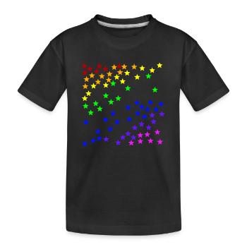 Stars rainbow gift idea colorful - Kids' Premium Organic T-Shirt - black - Front