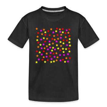 Idée cadeau étoile orange jaune rose rose rouge - T-shirt bio Premium Enfant - noir - Devant