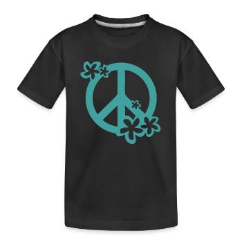 PEACE AND LOVE - T-shirt bio Premium Enfant - noir - Devant