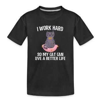 Chat drôle - T-shirt bio Premium Enfant - noir - Devant