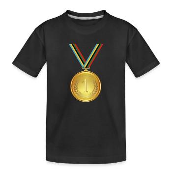 Gold Medal, Medal, Winner Winner - Kids' Premium Organic T-Shirt - black - Front