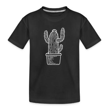 Kaktus Kakteen Geschenk stachelig Wüste Pflanze - Kinder Premium Bio T-Shirt - Schwarz - Vorne