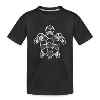 Schildkröte geometrisch Geschenk Dreieck Hipster - Kinder Premium Bio T-Shirt - Schwarz - Vorne