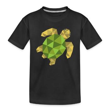 Schildkröte geometrisch Geschenk Dreieck Hipster - Kinder Premium Bio T-Shirt - Schwarz - Vorne