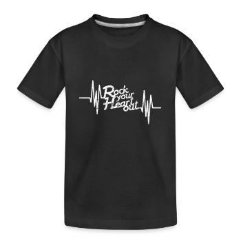 Herz Rock heavy Metal Geschenk Hardrock Festival - Kinder Premium Bio T-Shirt - Schwarz - Vorne