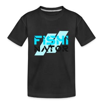 Pêcheur fishinator pêche poisson cadeau - T-shirt bio Premium Enfant - noir - Devant