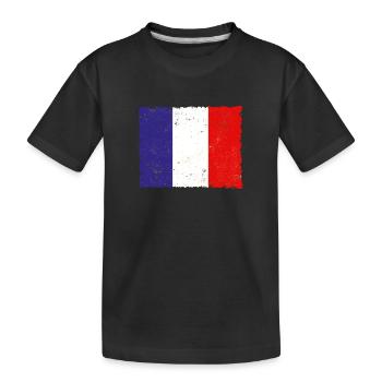 France - Kids' Premium Organic T-Shirt - black - Front