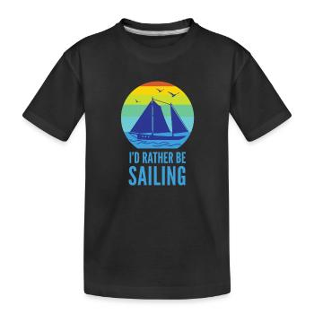 Je préférerais naviguer - voilier - mer - T-shirt bio Premium Enfant - noir - Devant
