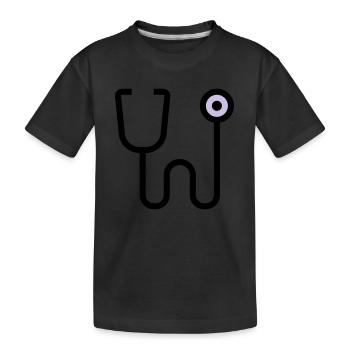 Examen stéthoscopique par le médecin - T-shirt bio Premium Enfant - noir - Devant