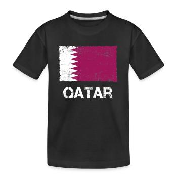 Qatar Vintage - Kinder Premium Bio T-Shirt - Schwarz - Vorne