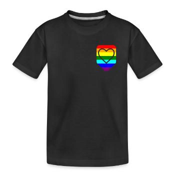 Coeur de poche poitrine LGTB Pride Gay - T-shirt bio Premium Enfant - noir - Devant