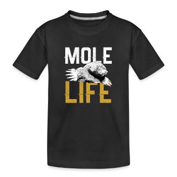 Maulwurf Leben - Kinder Premium Bio T-Shirt - Schwarz - Vorne