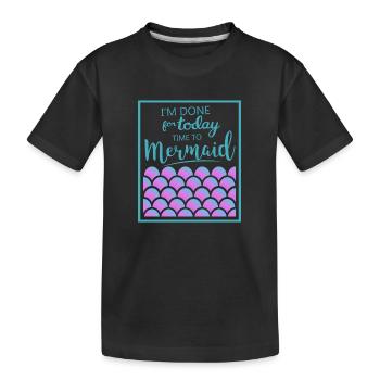 Meerjungfrau Einhorn Geschenk Nixe Spruch Meer See - Kinder Premium Bio T-Shirt - Schwarz - Vorne