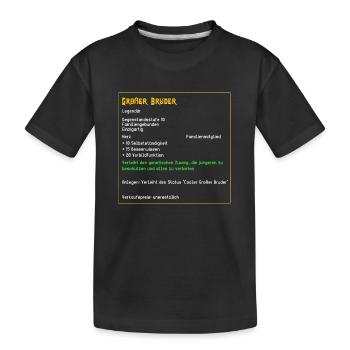 Legendärer Großer Bruder Familie cool Legendär - Kinder Premium Bio T-Shirt - Schwarz - Vorne