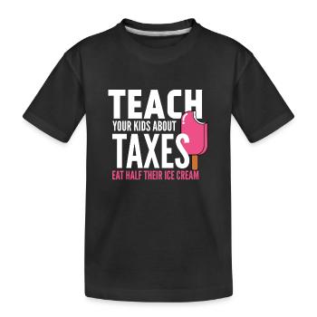 Steuern - Eiscreme - Hälfte - Beibringen - Kinder Premium Bio T-Shirt - Schwarz - Vorne