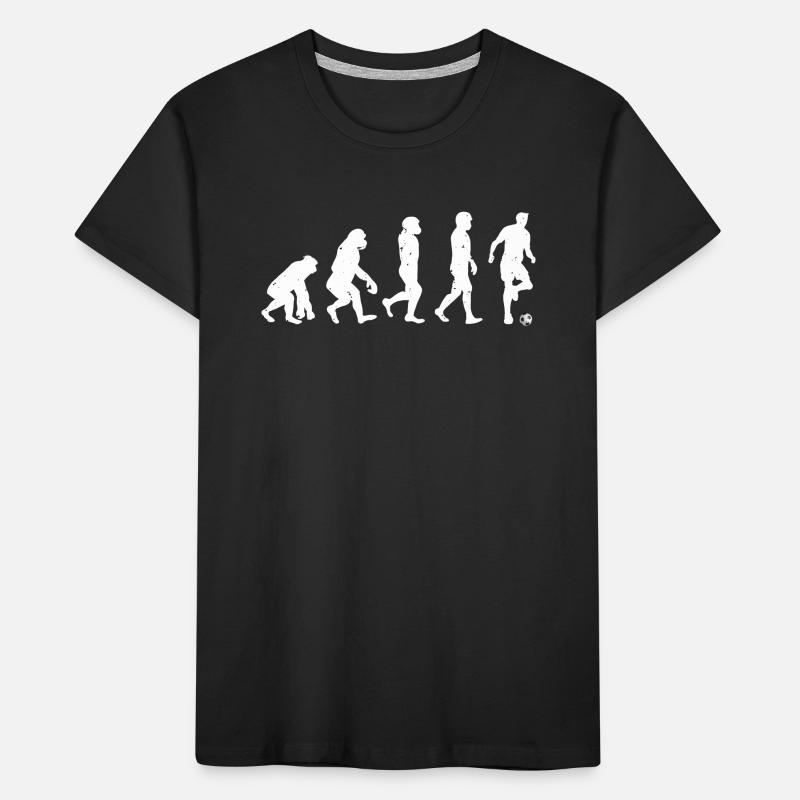 Mankind Evolution Soccer - Evolution Fußball Kinder Premium Bio T-Shirt