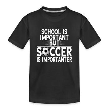 L'école est importante mais le football est plus important - T-shirt bio Premium Enfant - noir - Devant