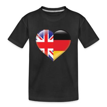Coeur drapeau Angleterre Allemagne allemand cadeau - T-shirt bio Premium Enfant - noir - Devant