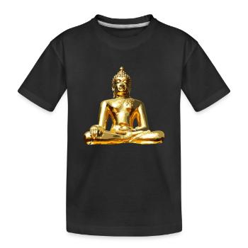 Buddha Gold - Kids' Premium Organic T-Shirt - black - Front