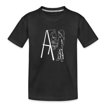Child art canvas paint artist gift idea - Kids' Premium Organic T-Shirt - black - Front