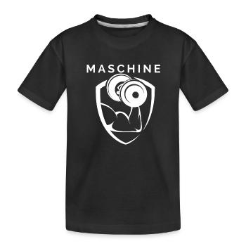 Maschine Muskel Fitness - Kinder Premium Bio T-Shirt - Schwarz - Vorne