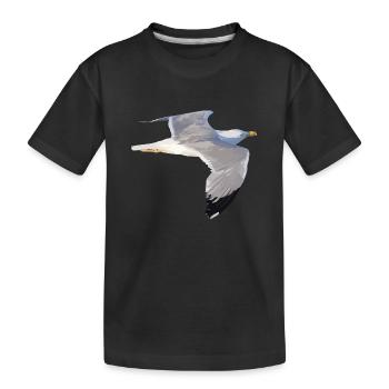 Möwe - Kinder Premium Bio T-Shirt - Schwarz - Vorne