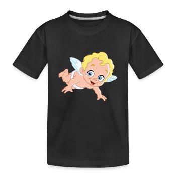 Angel - Kids' Premium Organic T-Shirt - black - Front