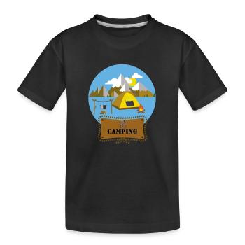 Plan de design outdoor Camping Camp de camp de camp montagnes - T-shirt bio Premium Enfant - noir - Devant