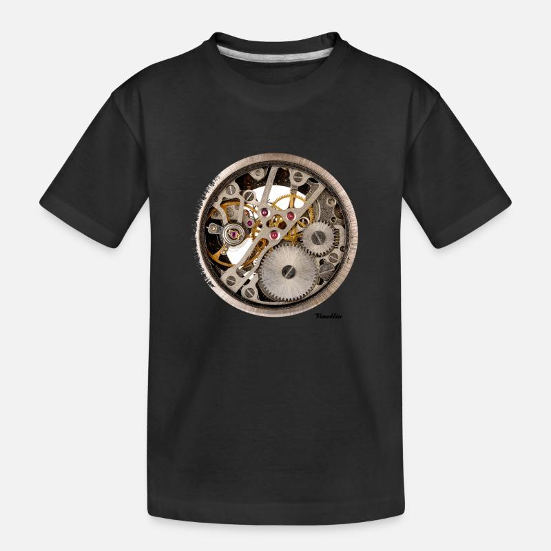Movimento Meccanico Quadrante Design Camicia - Maglietta ecologica premium per bambini - nero
