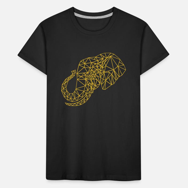 Low Poly Art Elephant Gold - Gift Idea Kids' Premium Organic T-Shirt
