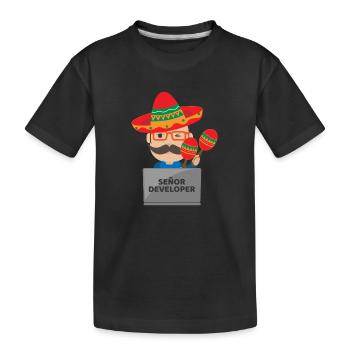 Señor Developer Senior Developer - Geschenkidee - Kinder Premium Bio T-Shirt - Schwarz - Vorne