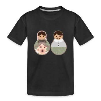 Russie Couple amoureux Matroschka poupées cadeau - T-shirt bio Premium Enfant - noir - Devant