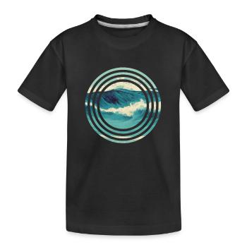 Welle Vintage Aquarell - Kinder Premium Bio T-Shirt - Schwarz - Vorne