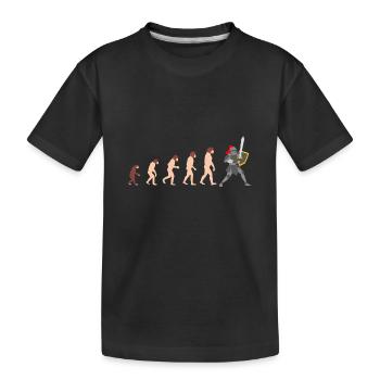 Ritter Human Evolution Funny Design Gift Idea - Kids' Premium Organic T-Shirt - black - Front