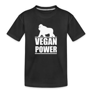 Vegan Power Gorilla Plant Based Geschenkidee - Kinder Premium Bio T-Shirt - Schwarz - Vorne