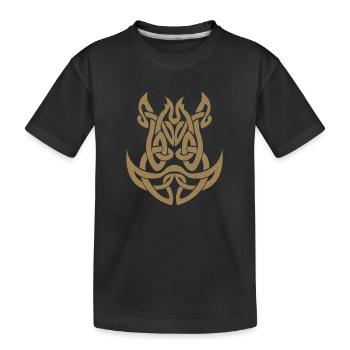 Idée cadeau sanglier symboles celtiques - T-shirt bio Premium Enfant - noir - Devant
