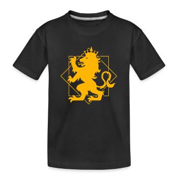 Ritter Löwenwappen Heraldik Geschenkidee - Kinder Premium Bio T-Shirt - Schwarz - Vorne