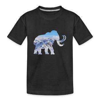 Double Exposure Animals Mammoth Funny Gift - Kids' Premium Organic T-Shirt - black - Front