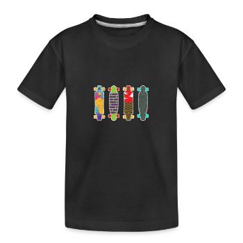 Longboard 4 Longboards für Longboarder Geschenk - Kinder Premium Bio T-Shirt - Schwarz - Vorne