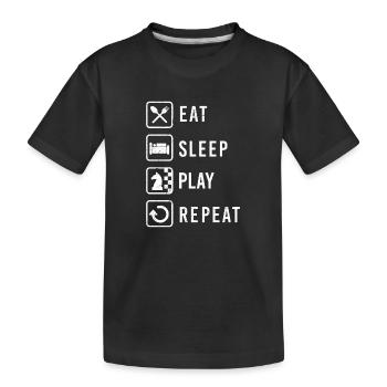 Schach Eat Sleep Play Repeat Lustige Geschenkidee - Kinder Premium Bio T-Shirt - Schwarz - Vorne