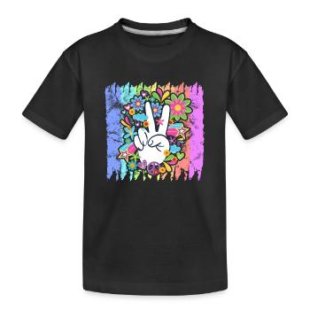 Hippie Peace Rainbow | Hippies 60s gifts - Kids' Premium Organic T-Shirt - black - Front
