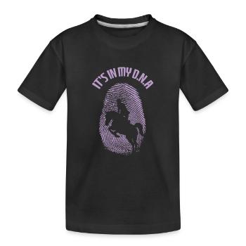 Reitsport ist in meiner DNA - Kinder Premium Bio T-Shirt - Schwarz - Vorne