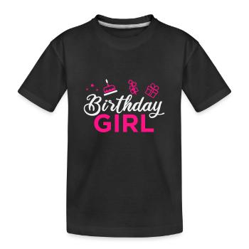 Birthday Girl Birthday Princess Gift Idea - Kids' Premium Organic T-Shirt - black - Front