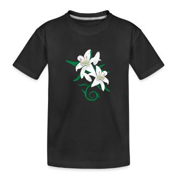 Lilienblüten Tattoo Geschenkidee - Kinder Premium Bio T-Shirt - Schwarz - Vorne