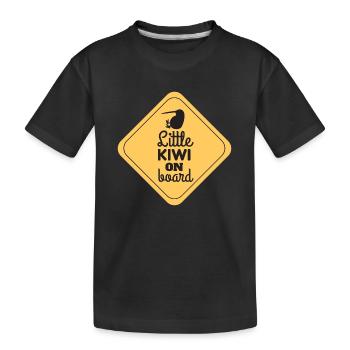 Neuseeland Little Kiwi On Board Lustige Geschenk - Kinder Premium Bio T-Shirt - Schwarz - Vorne