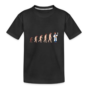 Evolution Zahnarzt Lustige Geschenkidee - Kinder Premium Bio T-Shirt - Schwarz - Vorne